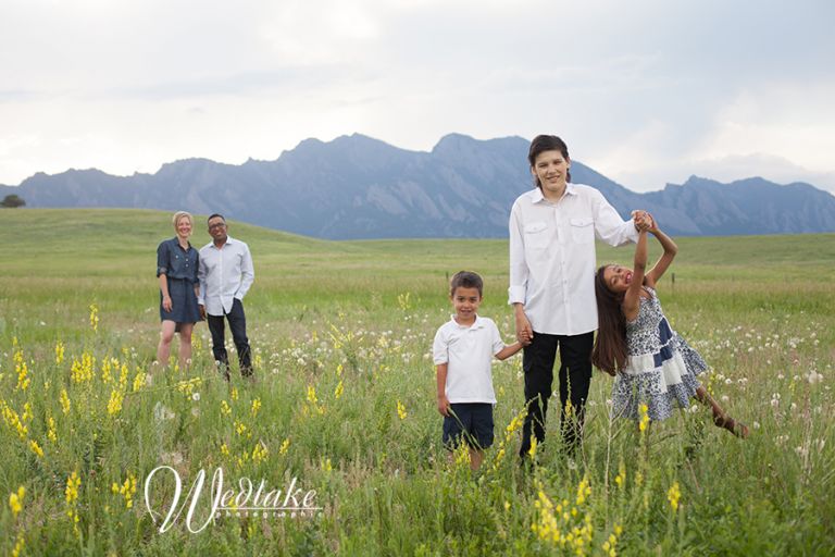 Family Photography Flatirons Mountains CO